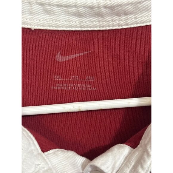 Nike Campus Collection Alabama Crimson Tide Rugby Shirt Sz XL Cotton Red & White - Picture 3 of 5